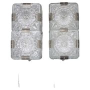 Pair of mid-century Czech glass wall lights by Kamenický Šenov