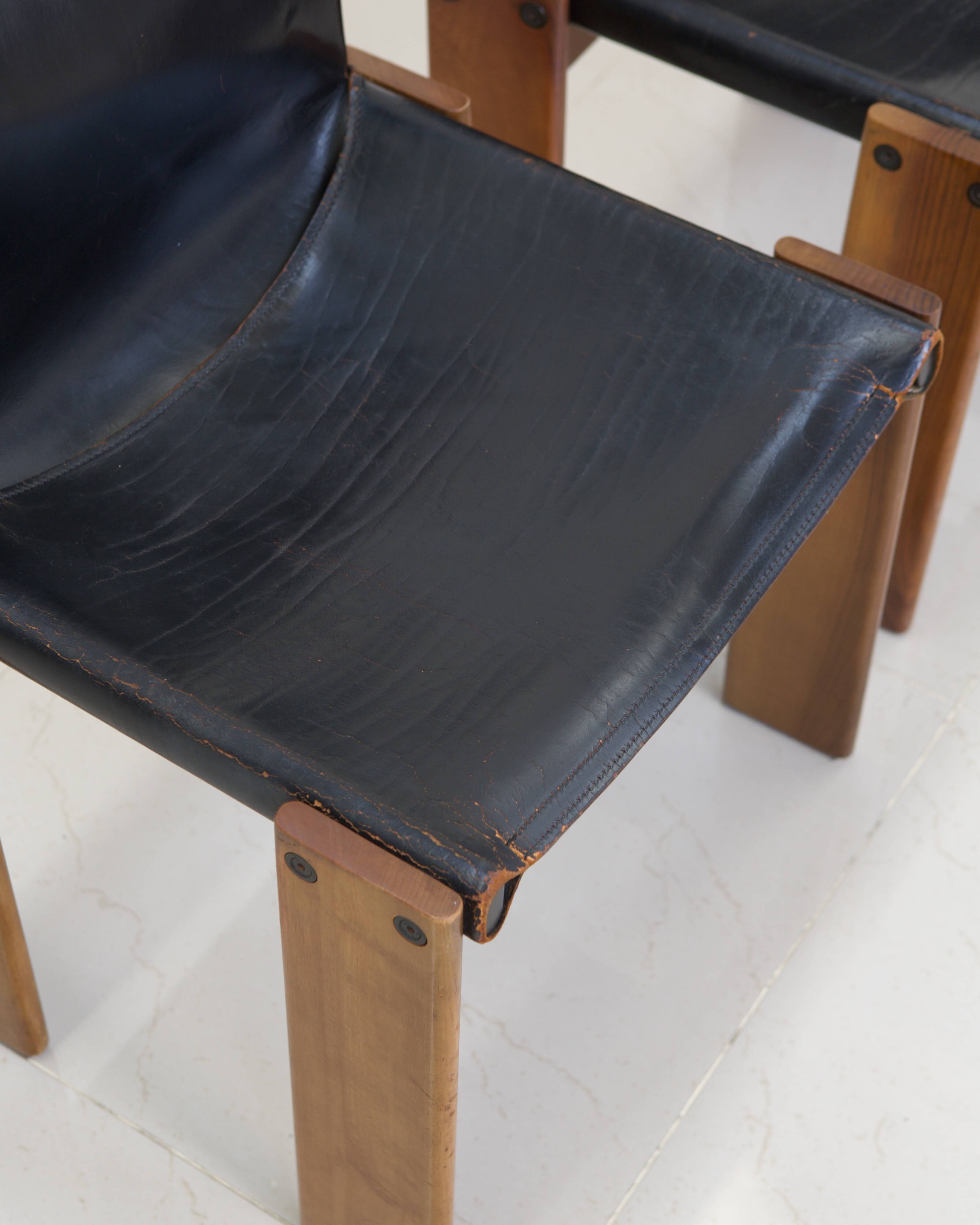 Set of 6 "Monk" Chairs by Afra & Tobia Scarpa for Molteni 70's