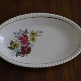 Plat à fleurs à liseré doré
