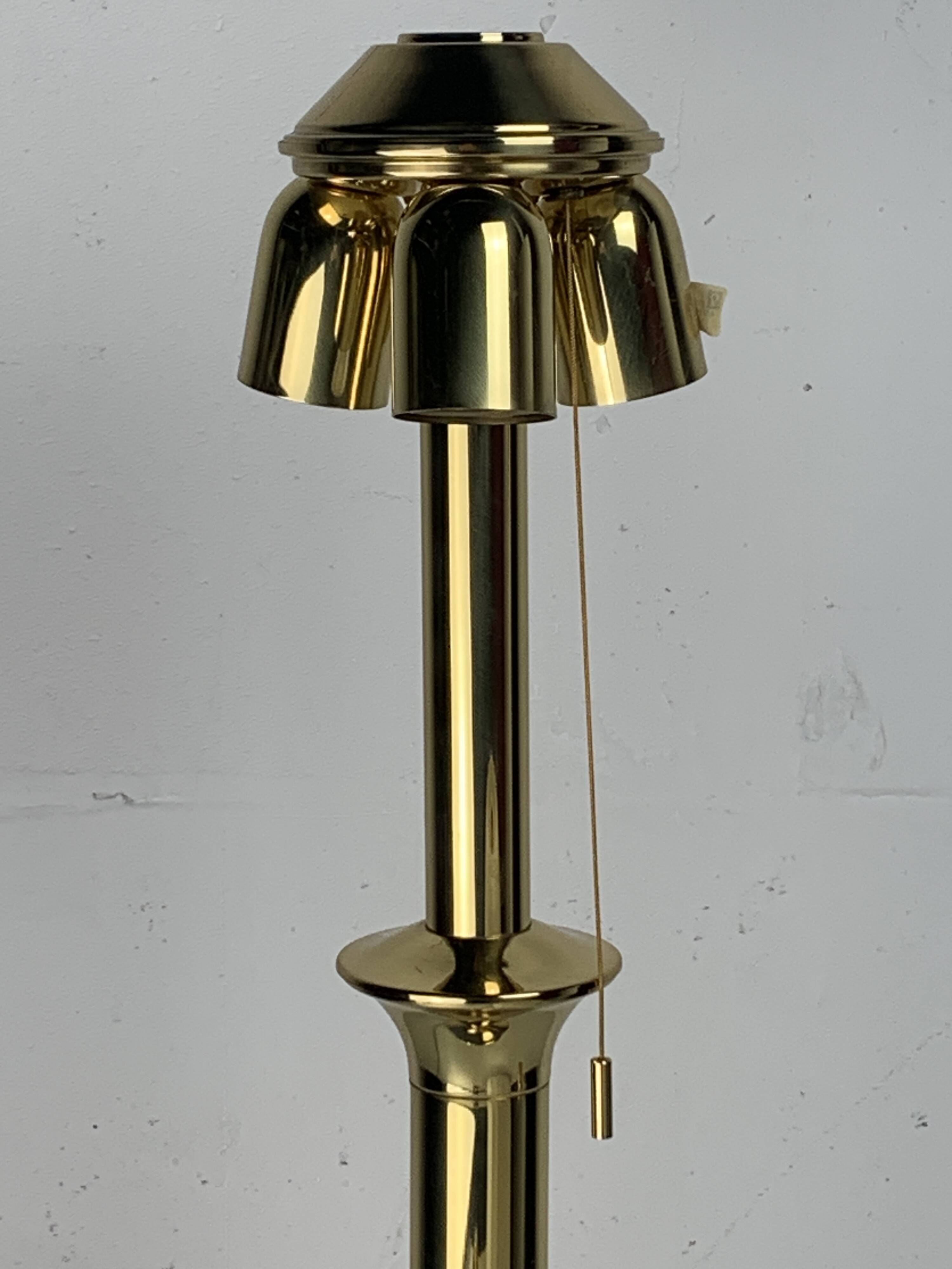 Midcentury Hollywood Regency brass mushroom table lamp Vienna Austria 1960s