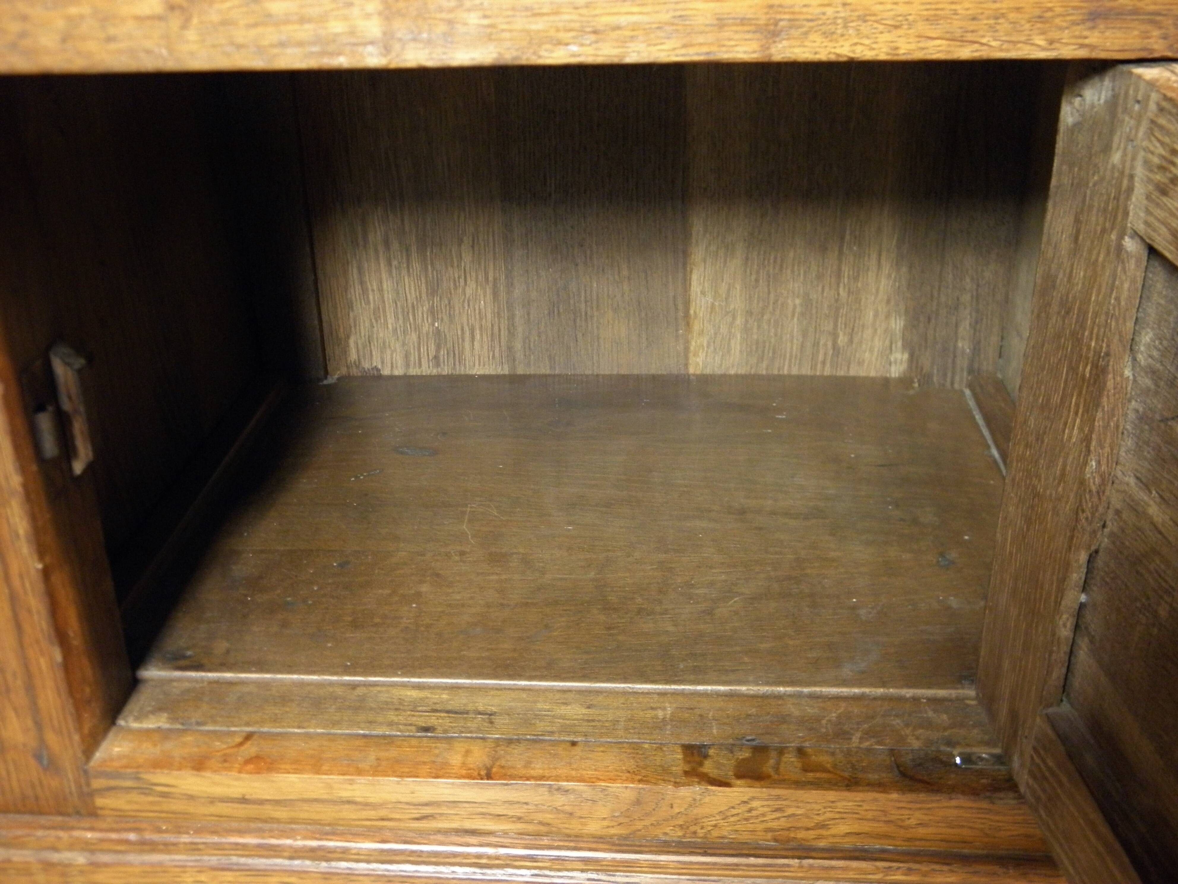 Art Deco oak and marble bedside table