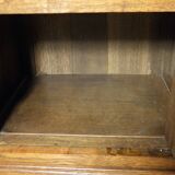 Art Deco oak and marble bedside table