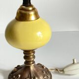 Old ceramic and bronze lamp