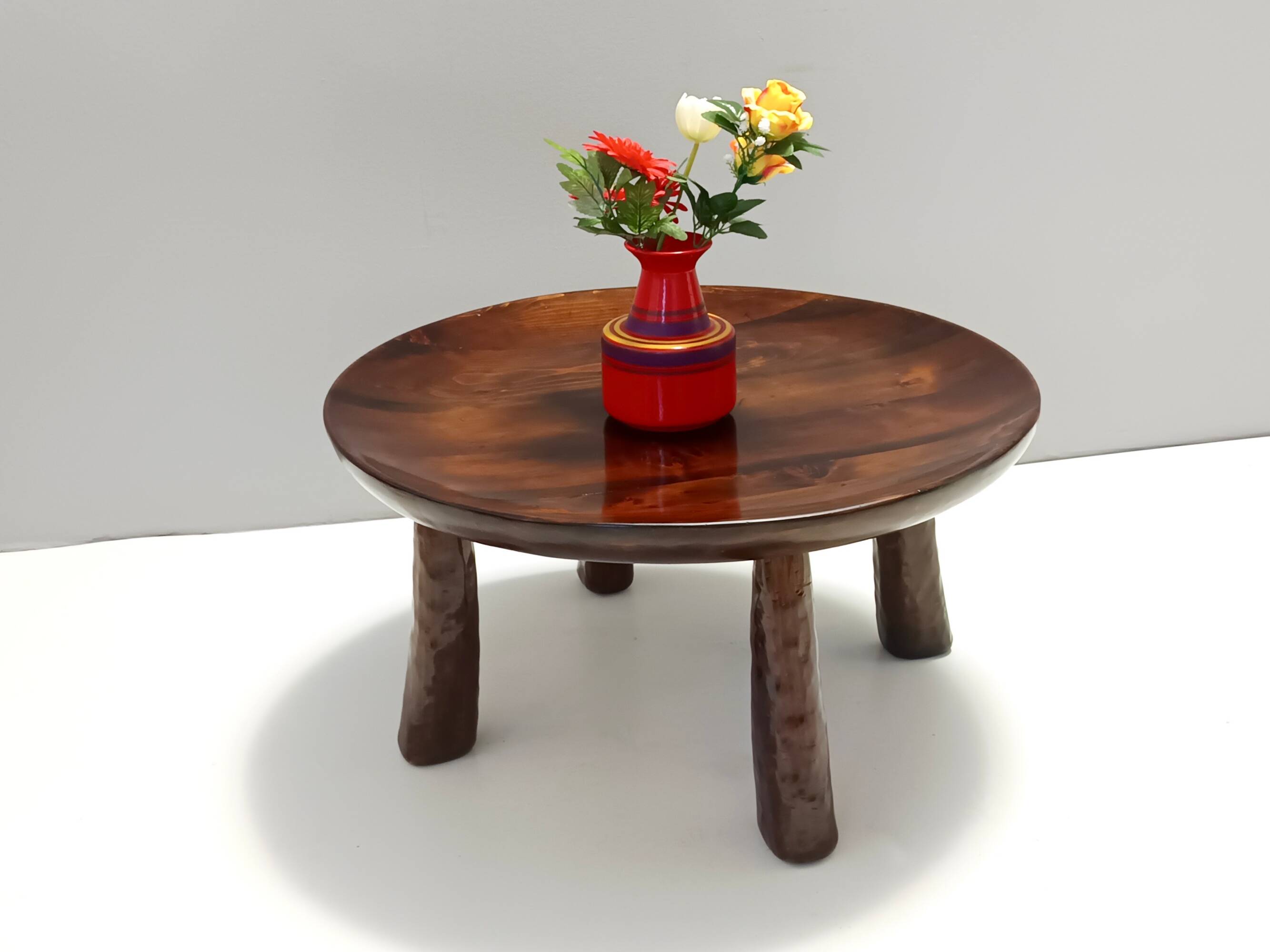 Brutalist Round Beech Coffee Table