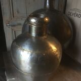 Pair of Radjasthan water bottles in polished metal