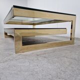 Vintage gold leaf coffee table by Belgochrom, 1970s