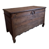 Antique marriage chest in oak / blanket chest – 18th century, Auvergne, France