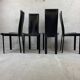 Set of 4 Italian Black Leather Dining Chairs