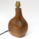 Modernist lamp foot free form in solid walnut by Richard Lecompte