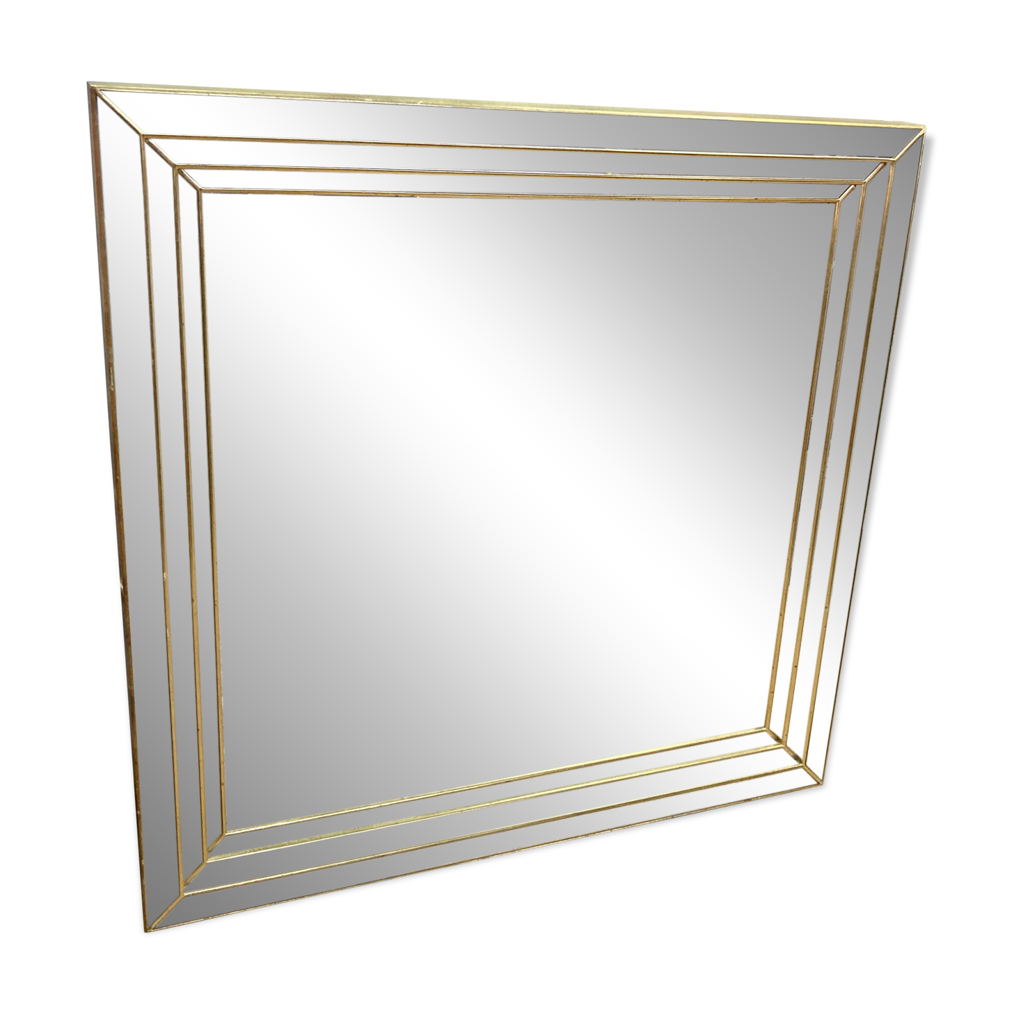 Art Deco Style Faceted Mirror - 95 x 95