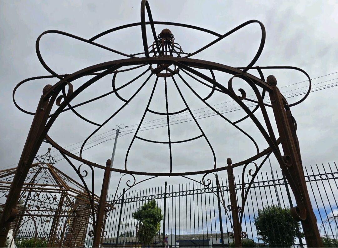 Gloriette, arbour, wrought iron pergola