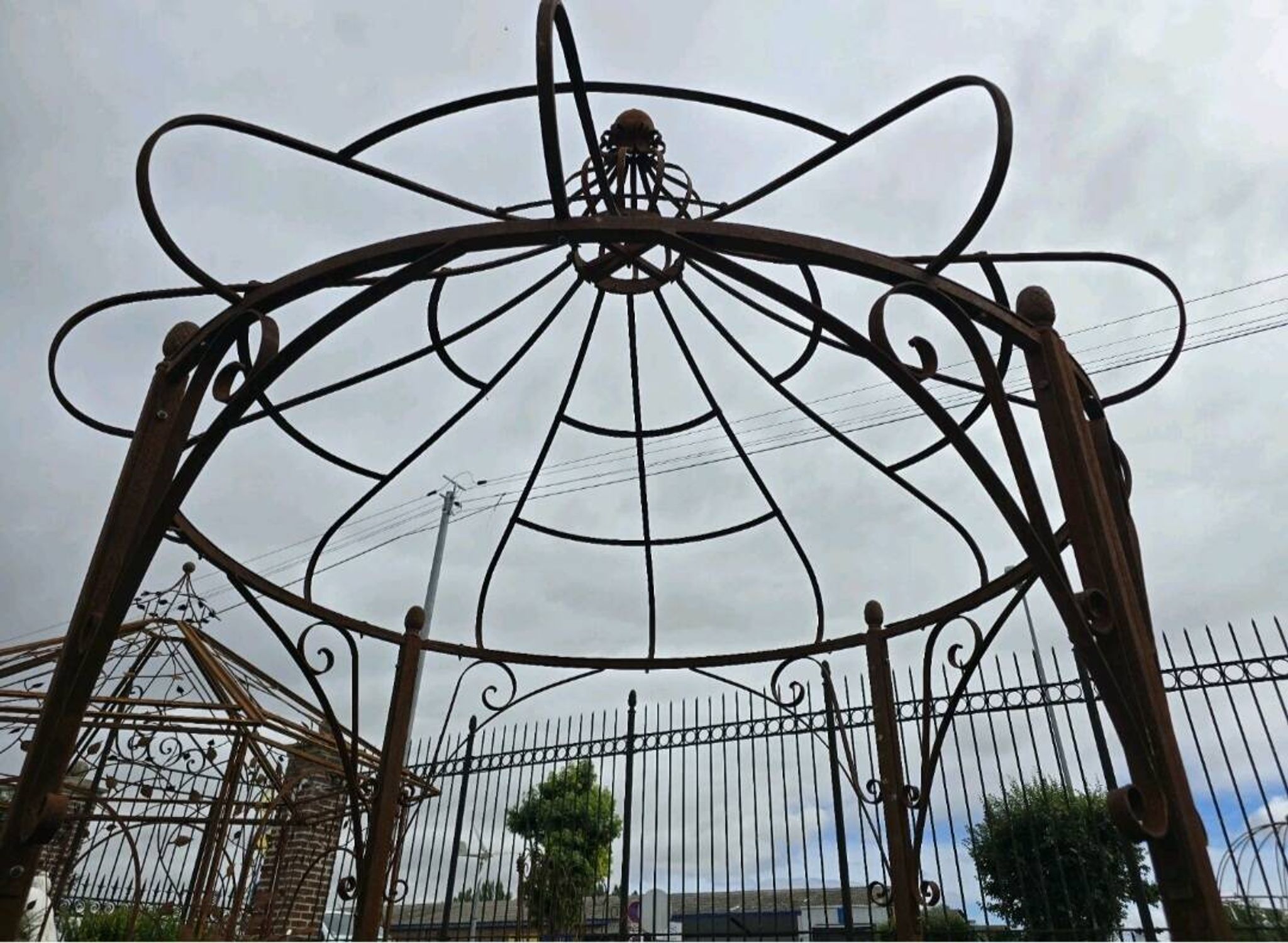 Gloriette, arbour, wrought iron pergola
