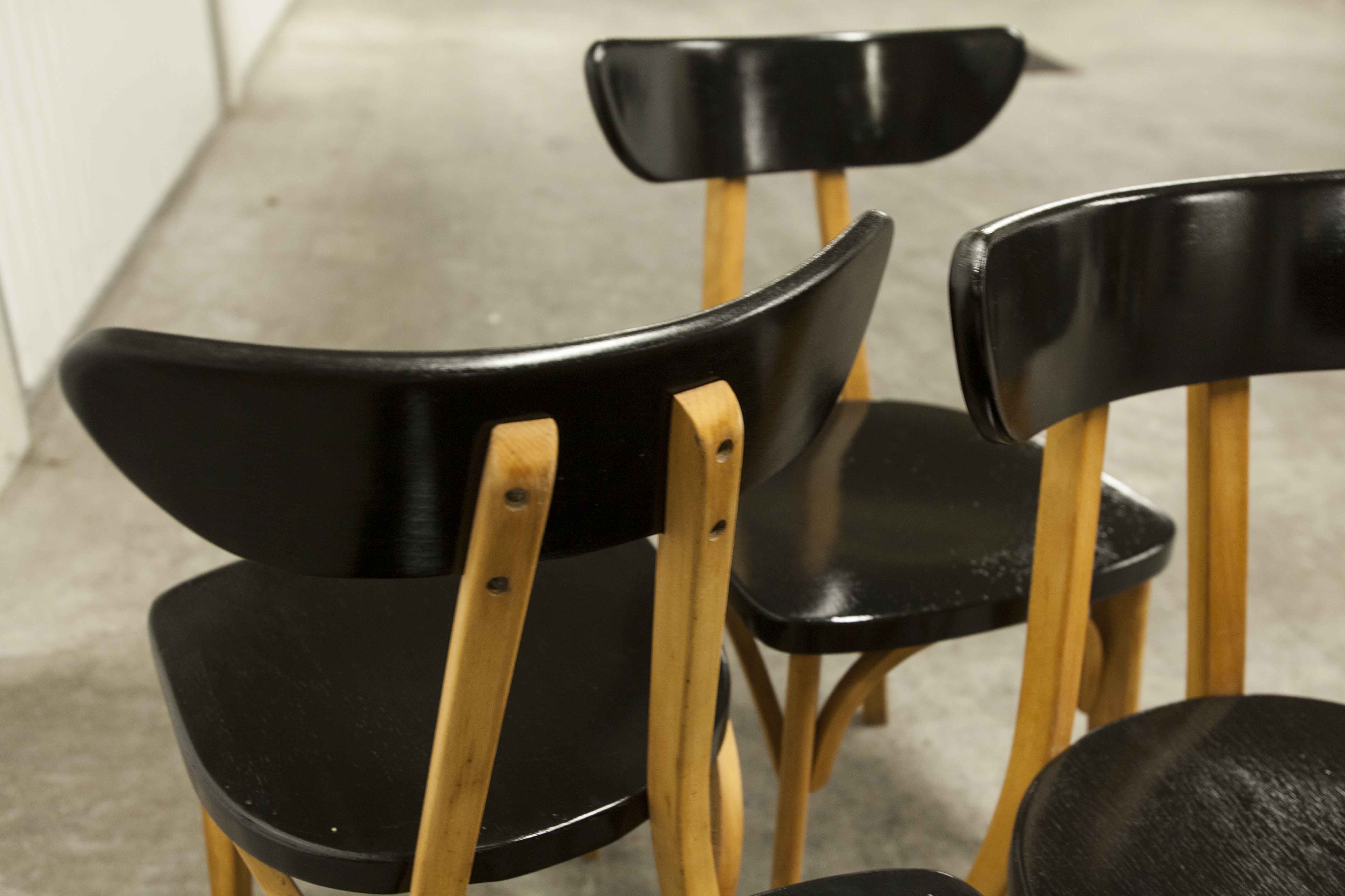Set of 6 restored Luterma "banana" chairs