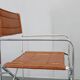 1970s pair of Italian folding chairs with leatherette upholstery