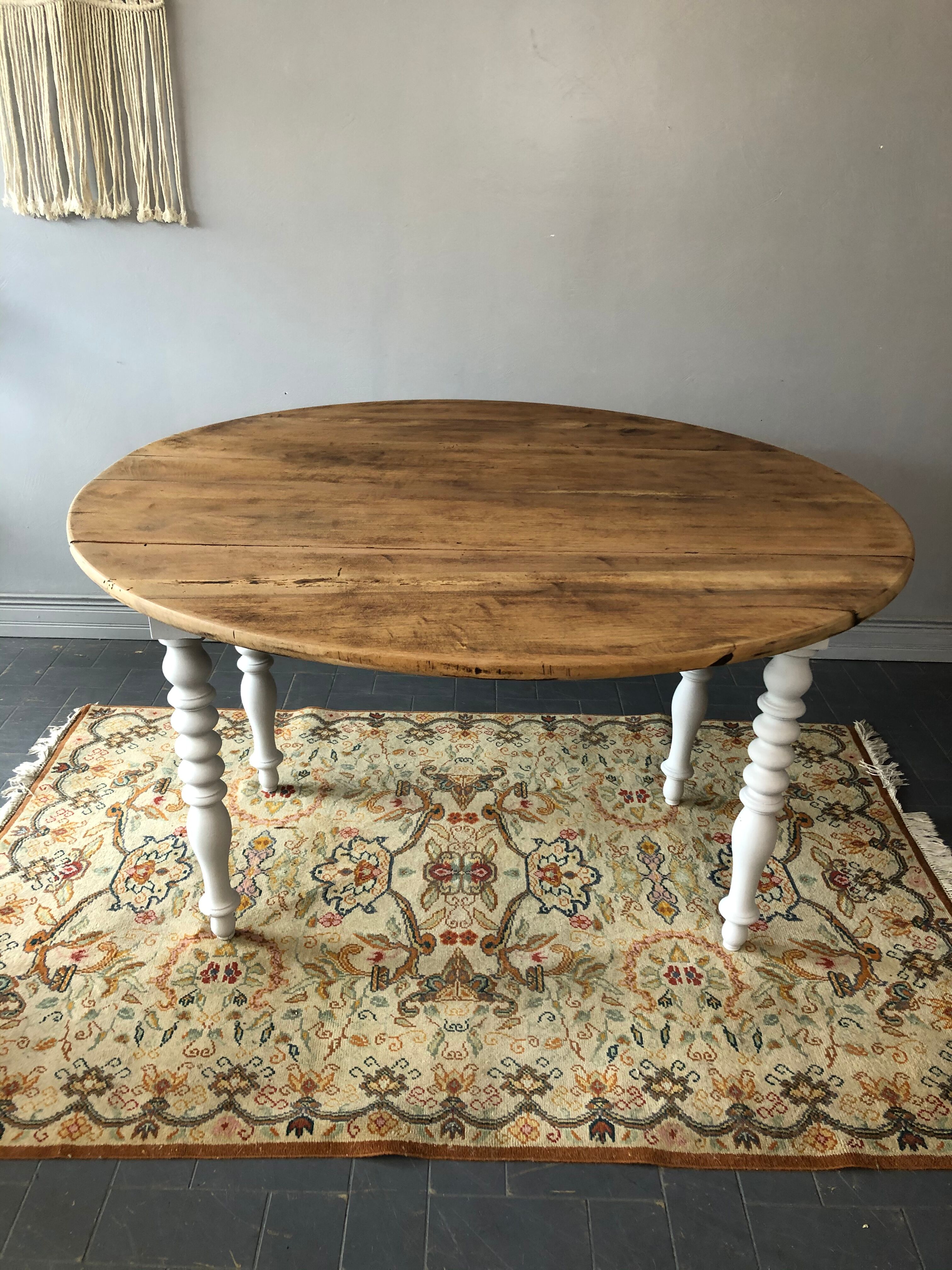 Old flap round table