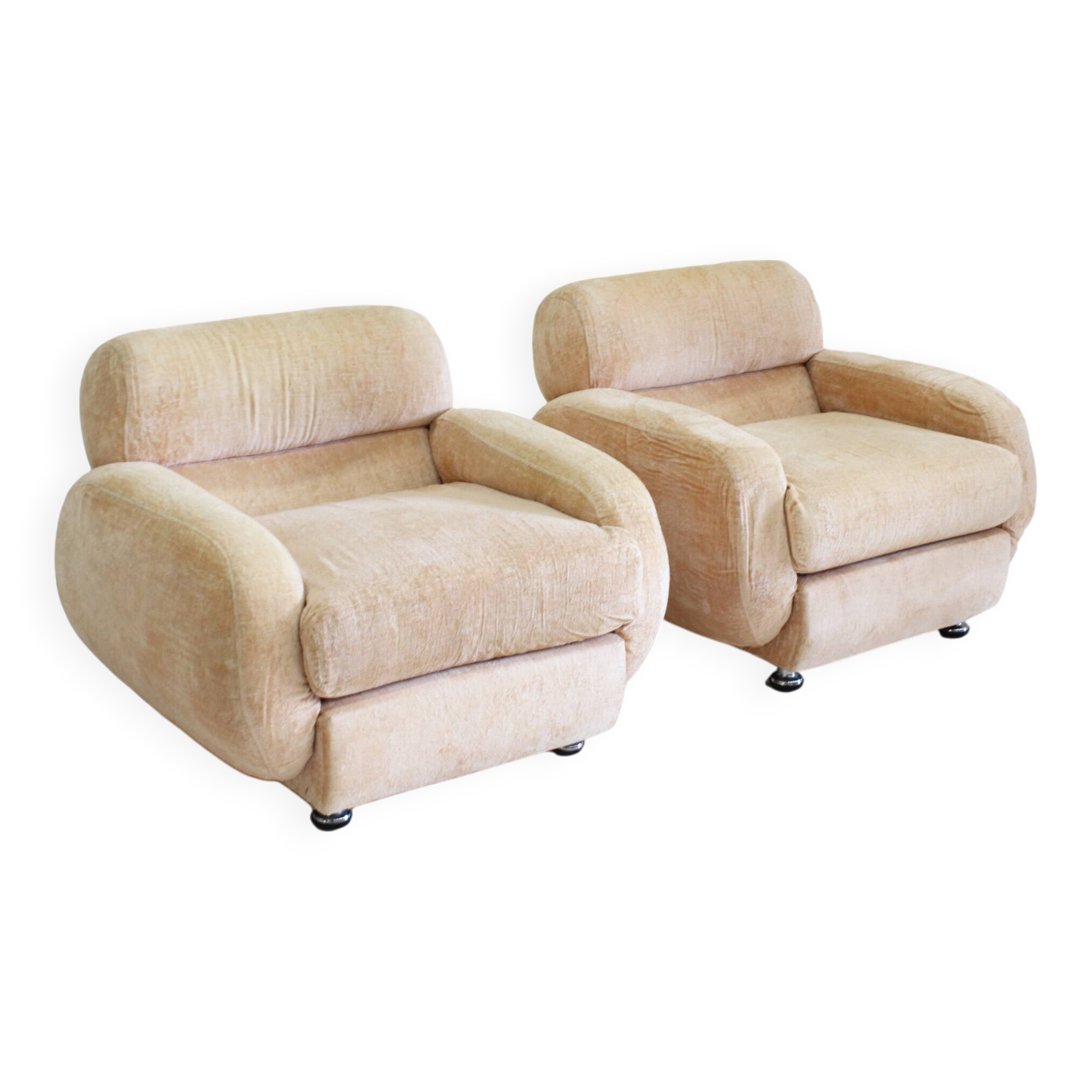 Vintage Italian armchairs 1970s , set of 2