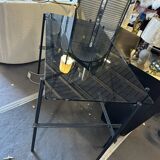 Metal and tinted glass desk