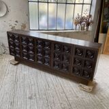 Brutalist sideboard attributed to De Coene, 1970s