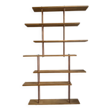 Oak and copper bookcase