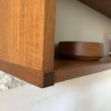 Vintage teak wall bookcase