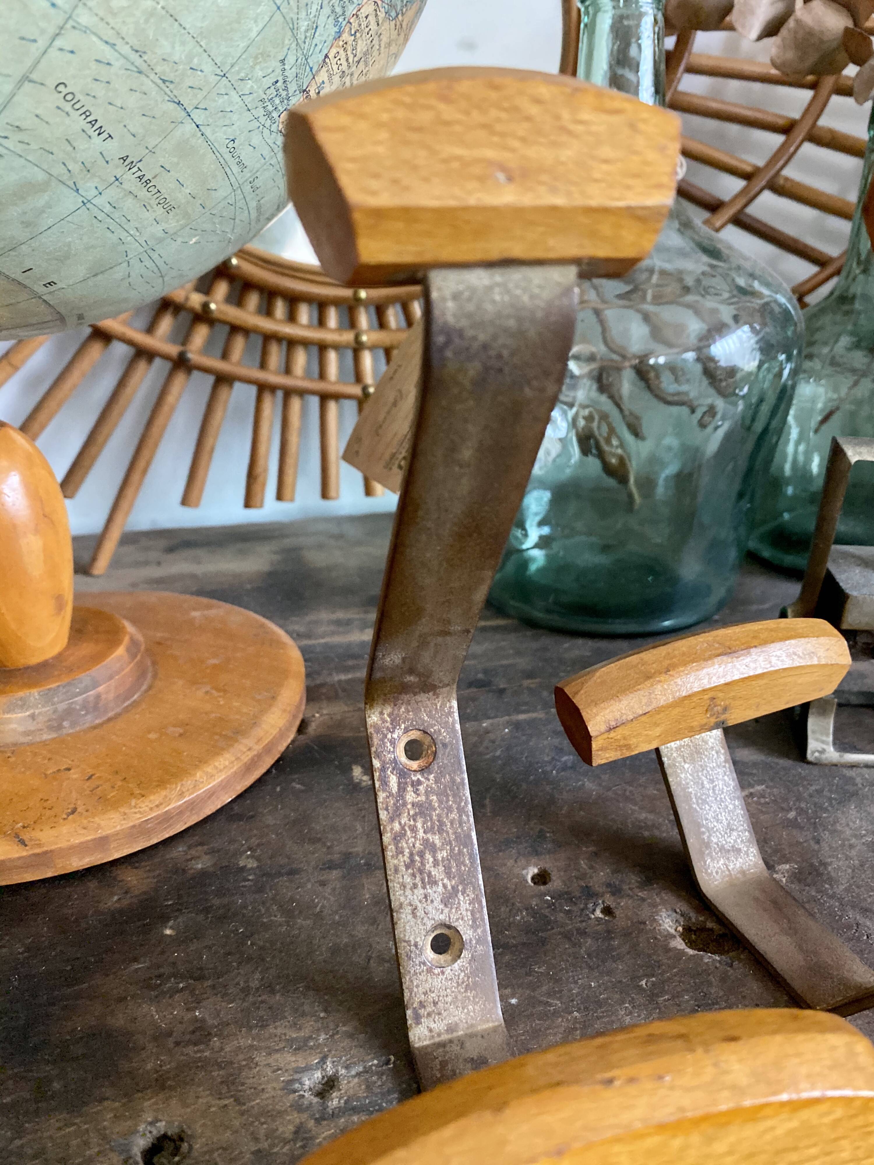 Pair of wooden patères