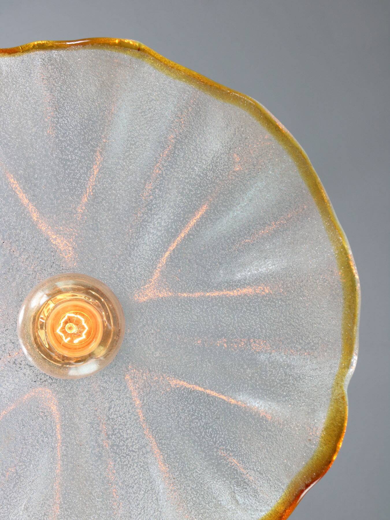 Mid-Century Italian Murano Glass and Brass Pendant Lamp