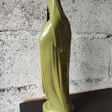 Ancient statue of Saint Thérèse of Lisieux – patinated olive green plaster