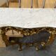 Console style Louis XV en bois doré et marbre
