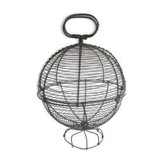 Old round egg basket or wire salad