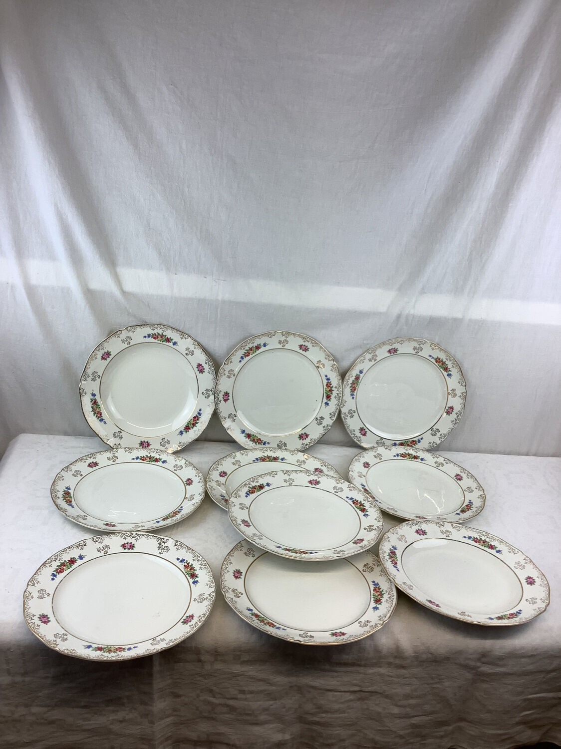 10 vintage hollow plates made in france