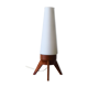 Rocket lamp, teak and opaline, 1950s