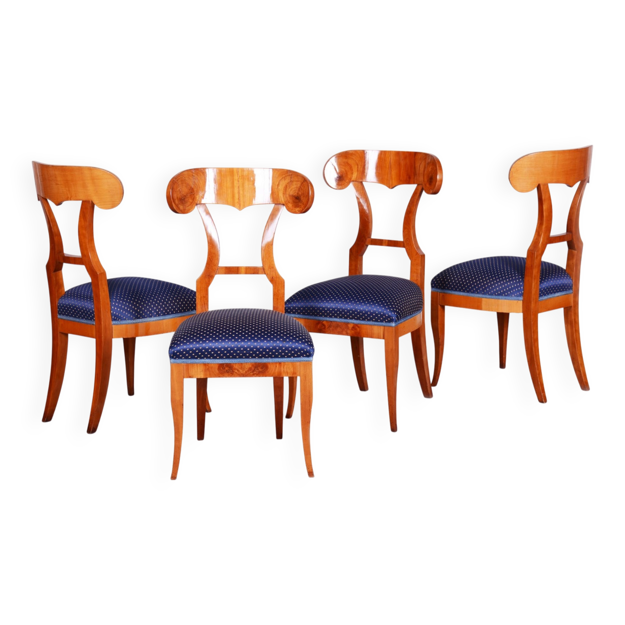 Chaises en cerisier Biedermeier, Autriche, années 1820, ensemble de 4