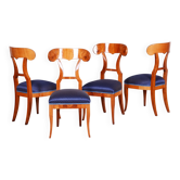 Chaises en cerisier Biedermeier, Autriche, années 1820, ensemble de 4