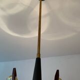 Lustre en laiton et teck