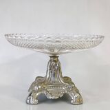 Art Nouveau fruit bowl in glass and metal Art Nouveau compote dish