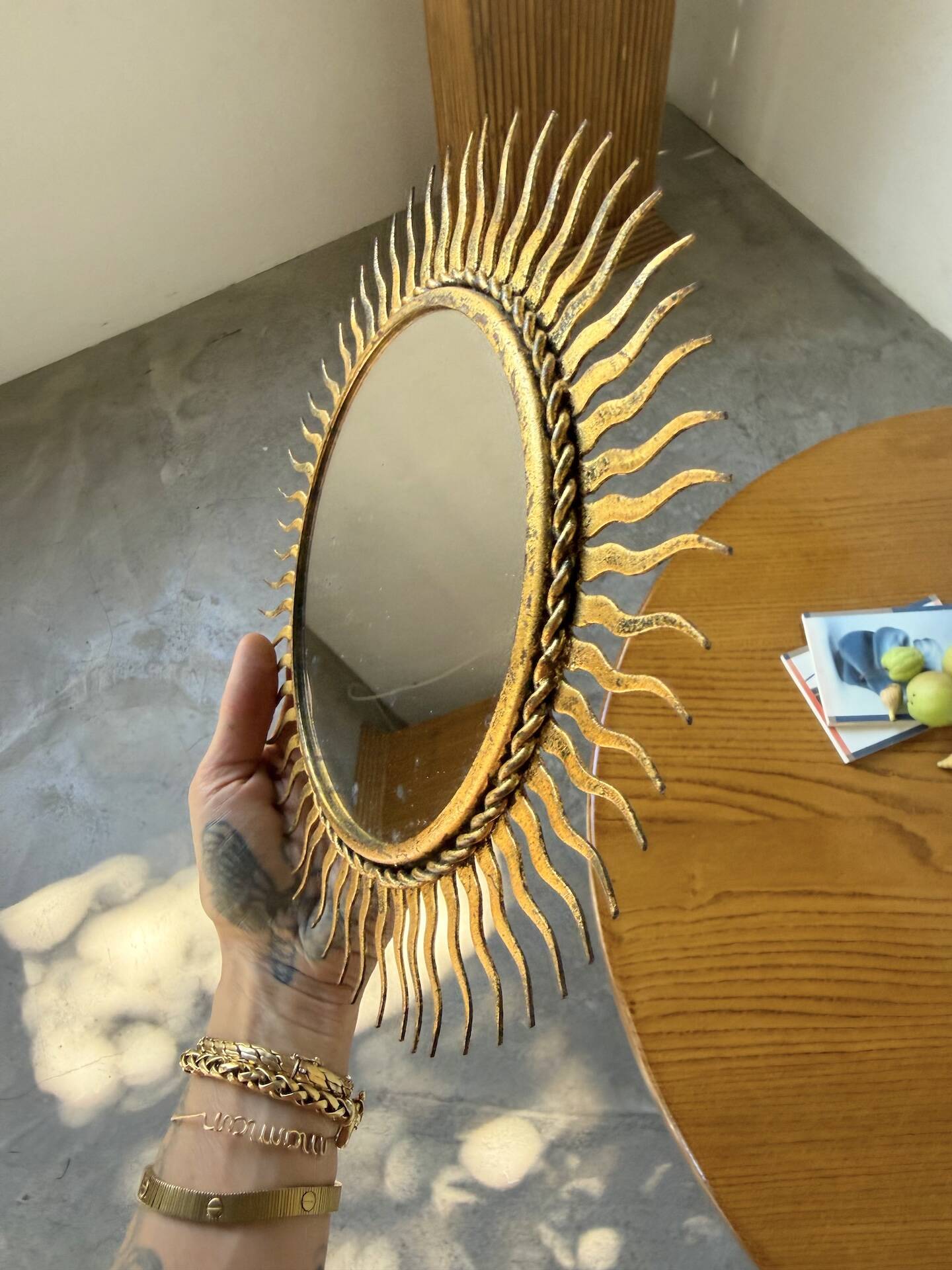 Sun mirror or patinated XS