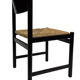 4 vintage dining room chairs with braided seat in wenge wood, 1970s