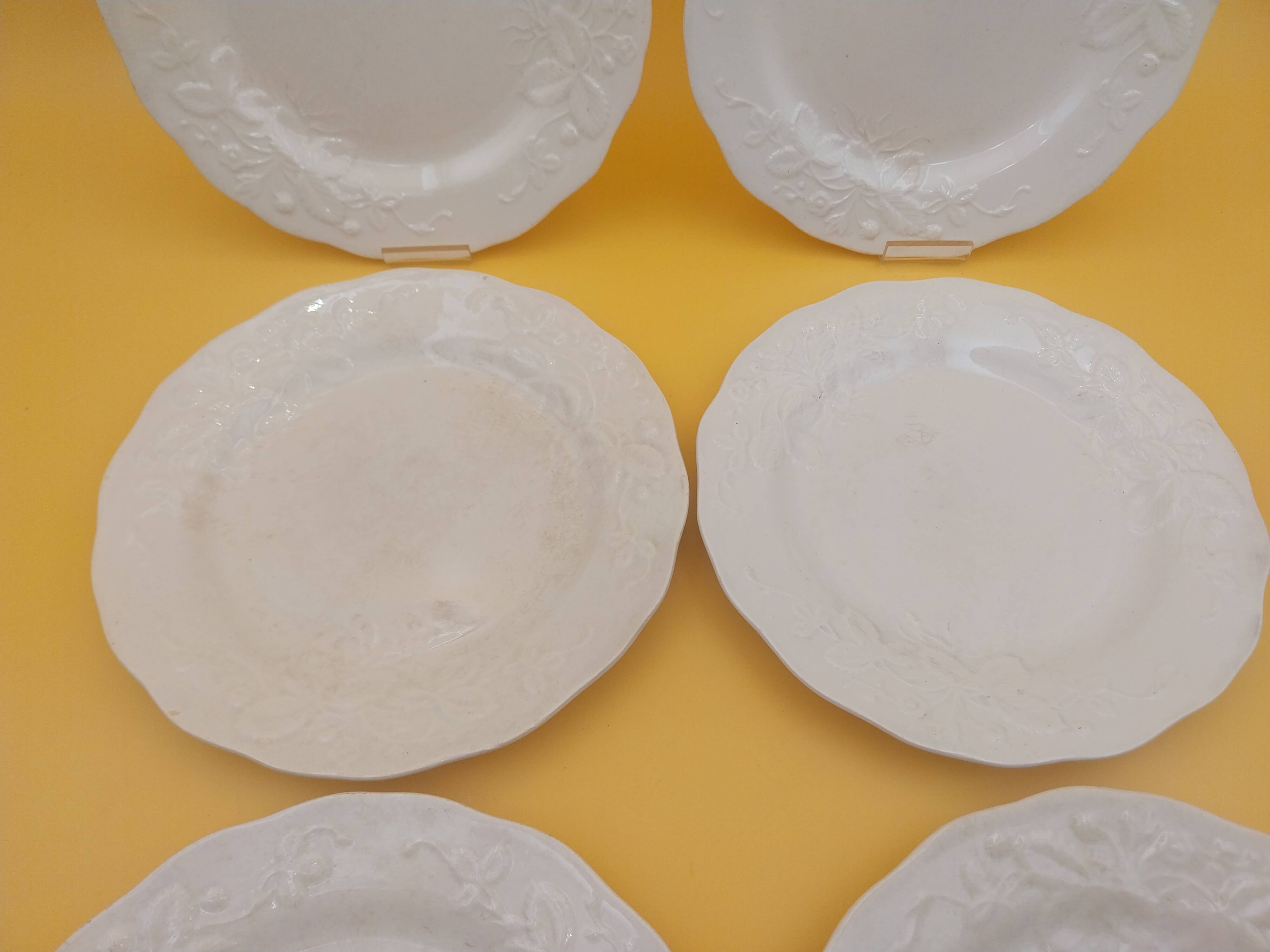 6 plates Creil Montereau Strawberry
