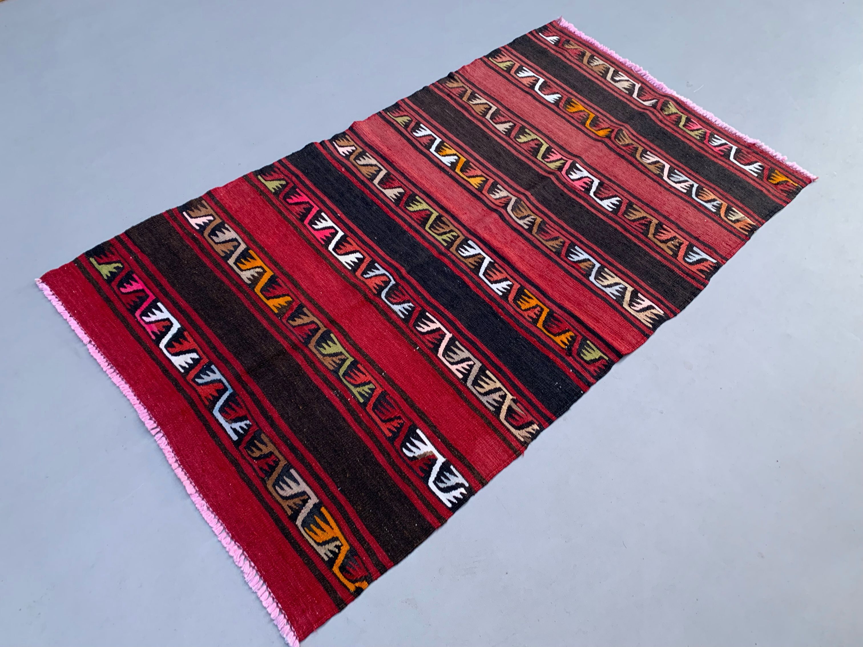 Medium Vintage Turkish Kilim Rug 188x104 cm Wool Kelim