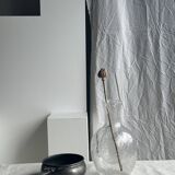 Large blown glass carafe with ice cube compartment Biot