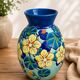 Art Deco vase Boch Frères Keramis, capucine decoration D.2762, crackled enamel