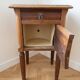 Antique Napoleon III bedside table in wood and marble