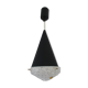 Conical suspension in metal and frosted glass design 60s - 70s