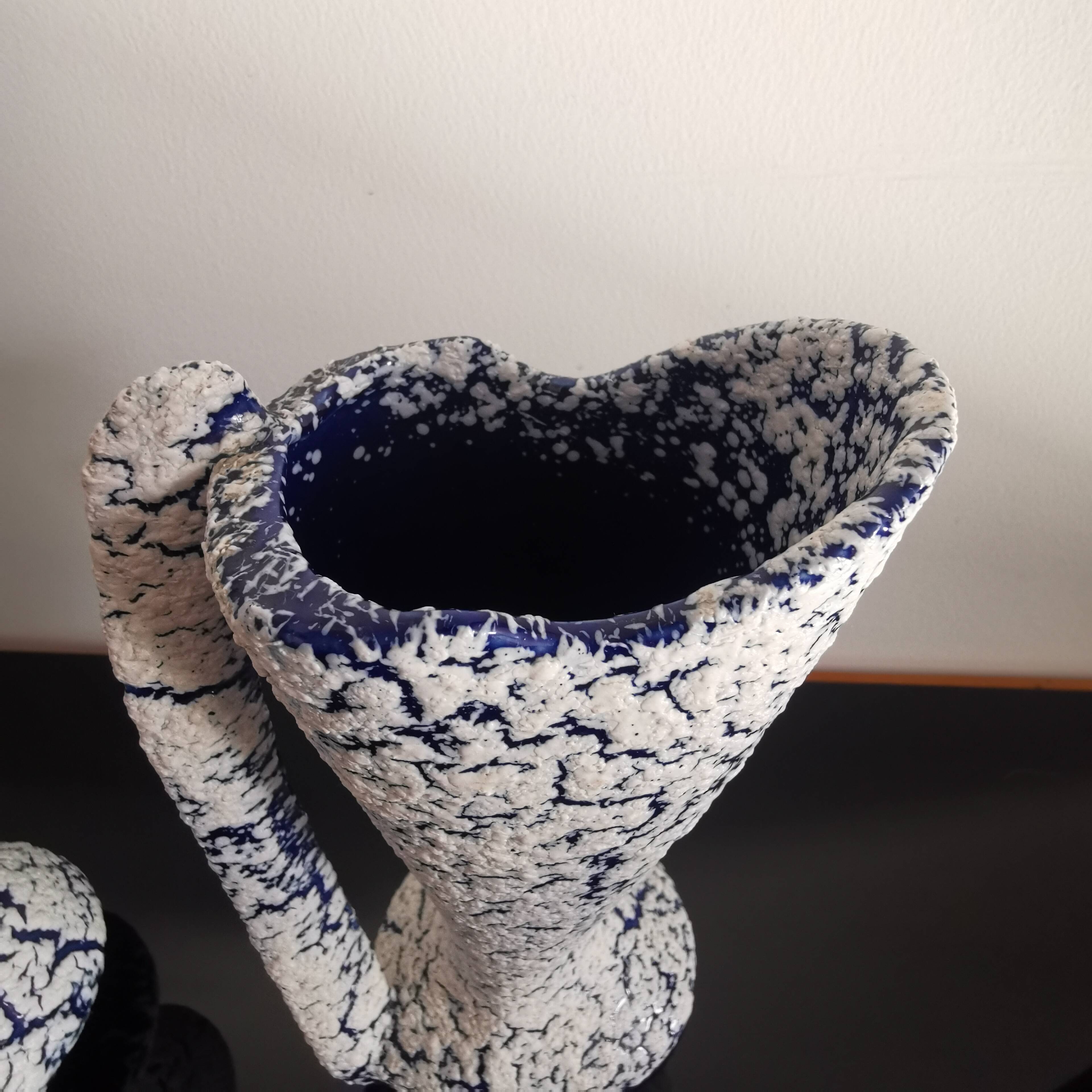 3 ceramic vases “Grès des neiges” France