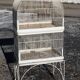 Vintage aviary, foot cage on wheels 147x67x49cm.