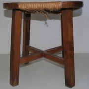 Tabouret paillé « moderniste » années 50's