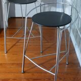 Pair of stools, Pascal Mourgue, model "Lune d'argent", 80s