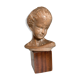 Child's head in terracotta 1920 wooden base