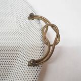 White metal perforated serving plate, attrb. to Matthieu Mategot, 1960's