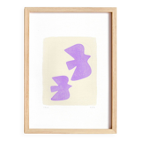 "oiseaux" peinture sur papier - illustration originale signée Eawy
